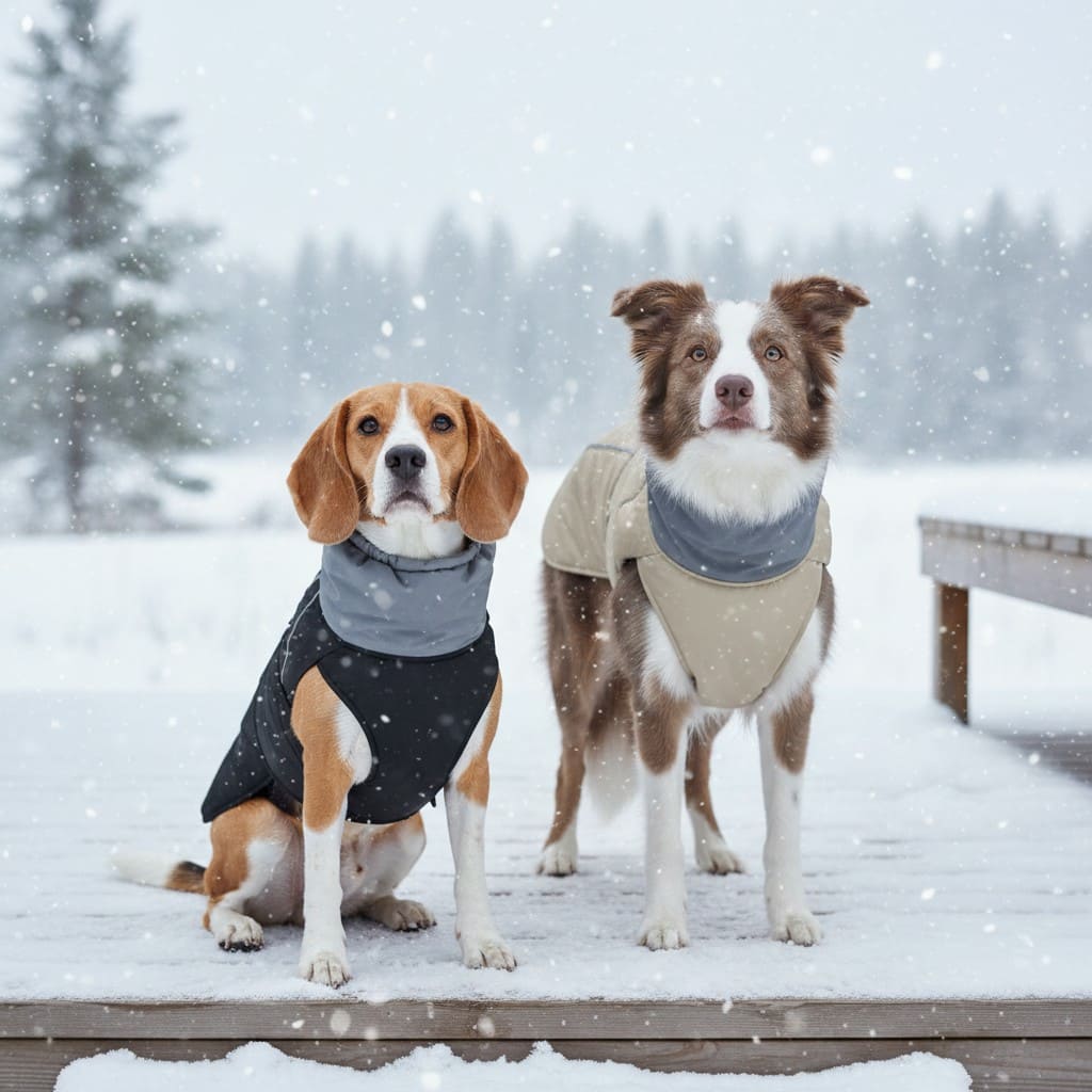 Zwei Hunde im Schnee